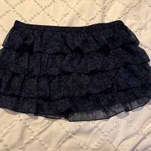 Hollister Navy Ruffled Skirt